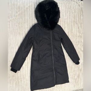 Artizia - Babaton Black Puffer Coat with Fur Trim